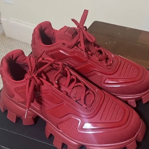 PRADA CLOUDBUST THUNDER RED BAROLO SIZE 9.5 MEN NEW AUTHENTIC CALZATURE UOMO - Picture 1 of 6